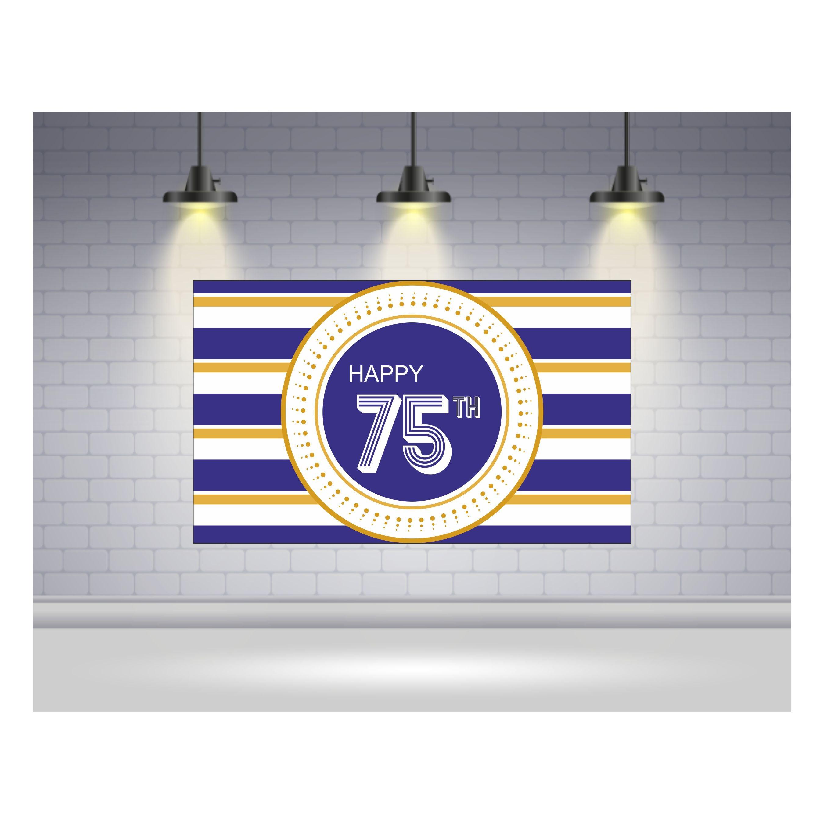 75th Birthday Theme Backdrop PERSONALISED Pretty UR Party