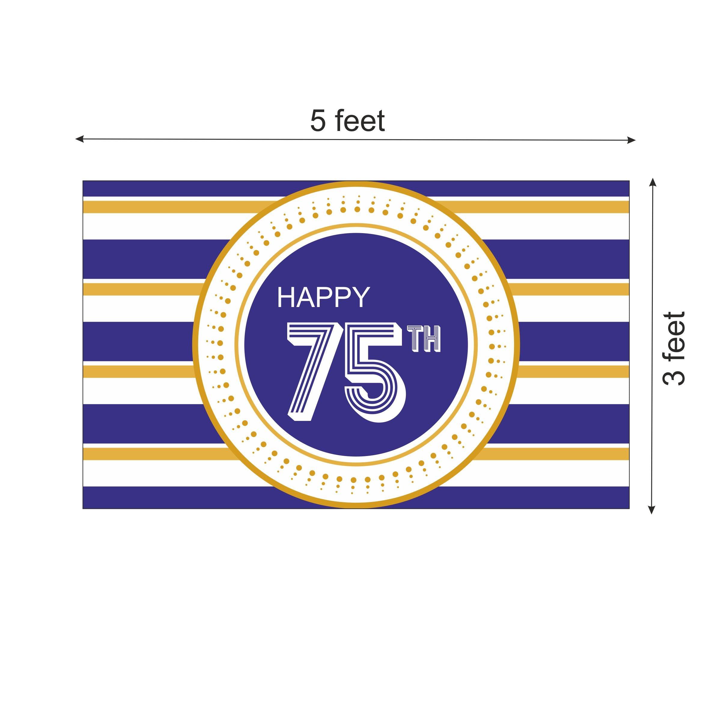 75th Birthday Theme Backdrop PERSONALISED Pretty UR Party