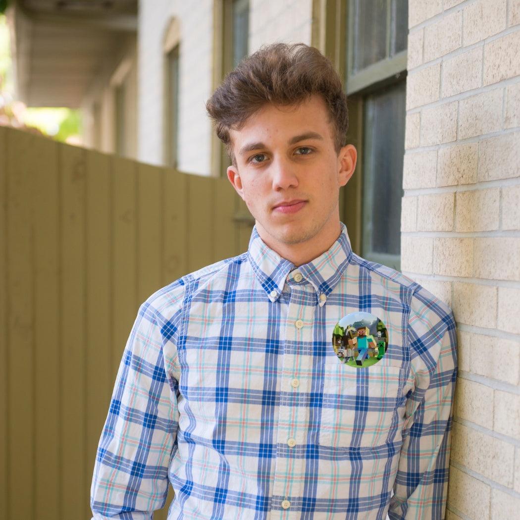 Minecraft theme Button Badges - Pack of 5 ACCESSORIES PRETTY UR PARTY