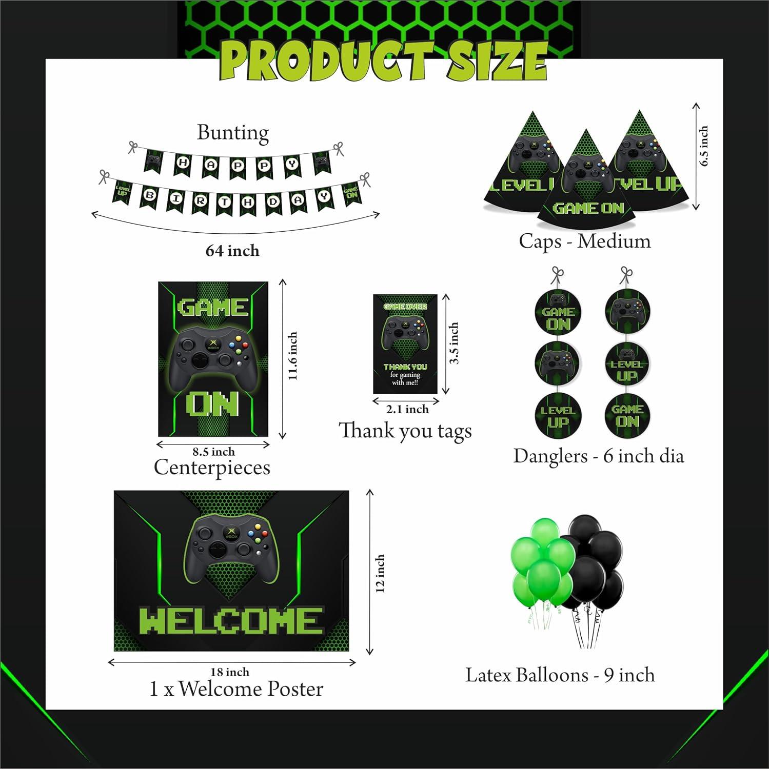 Game On Party Decorations Kit - 80 pcs combo pack THEME PARTIES Pretty UR Party