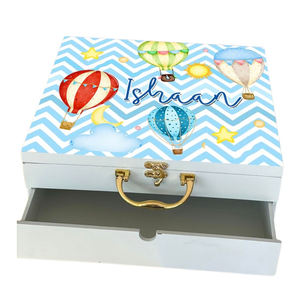 Personalised Wooden Trunk Box with Drawer Personalised Wooden Trunk Box with Drawer
