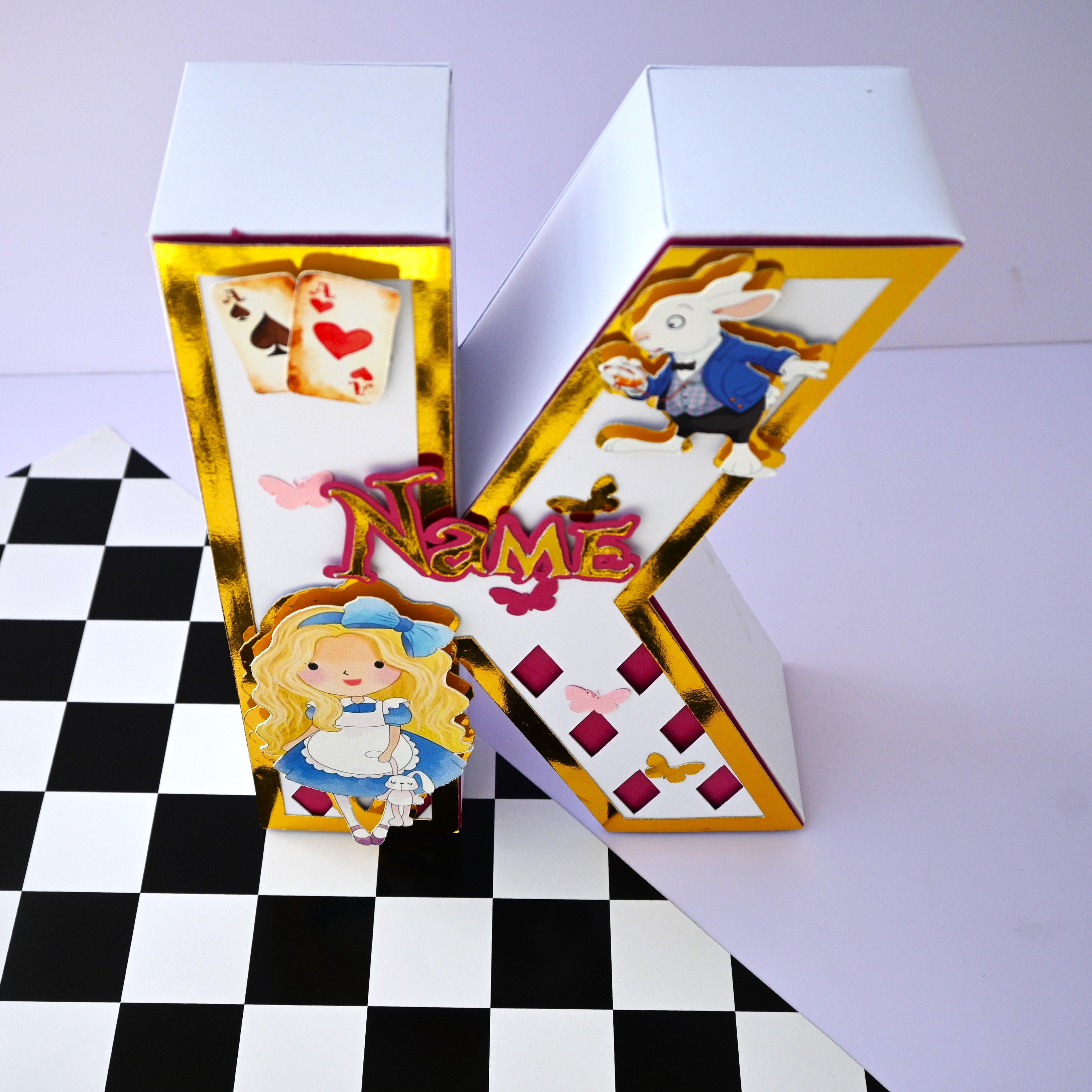 Alice in Wonderland 3D Letter / Number HANDCRAFTED PRETTY UR PARTY