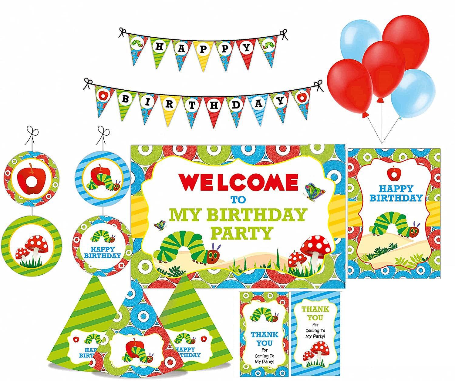 The Hungry Caterpillar Party Decorations Kit - 80 Pieces Combo Pack BIRTHDAYS Pretty UR Party