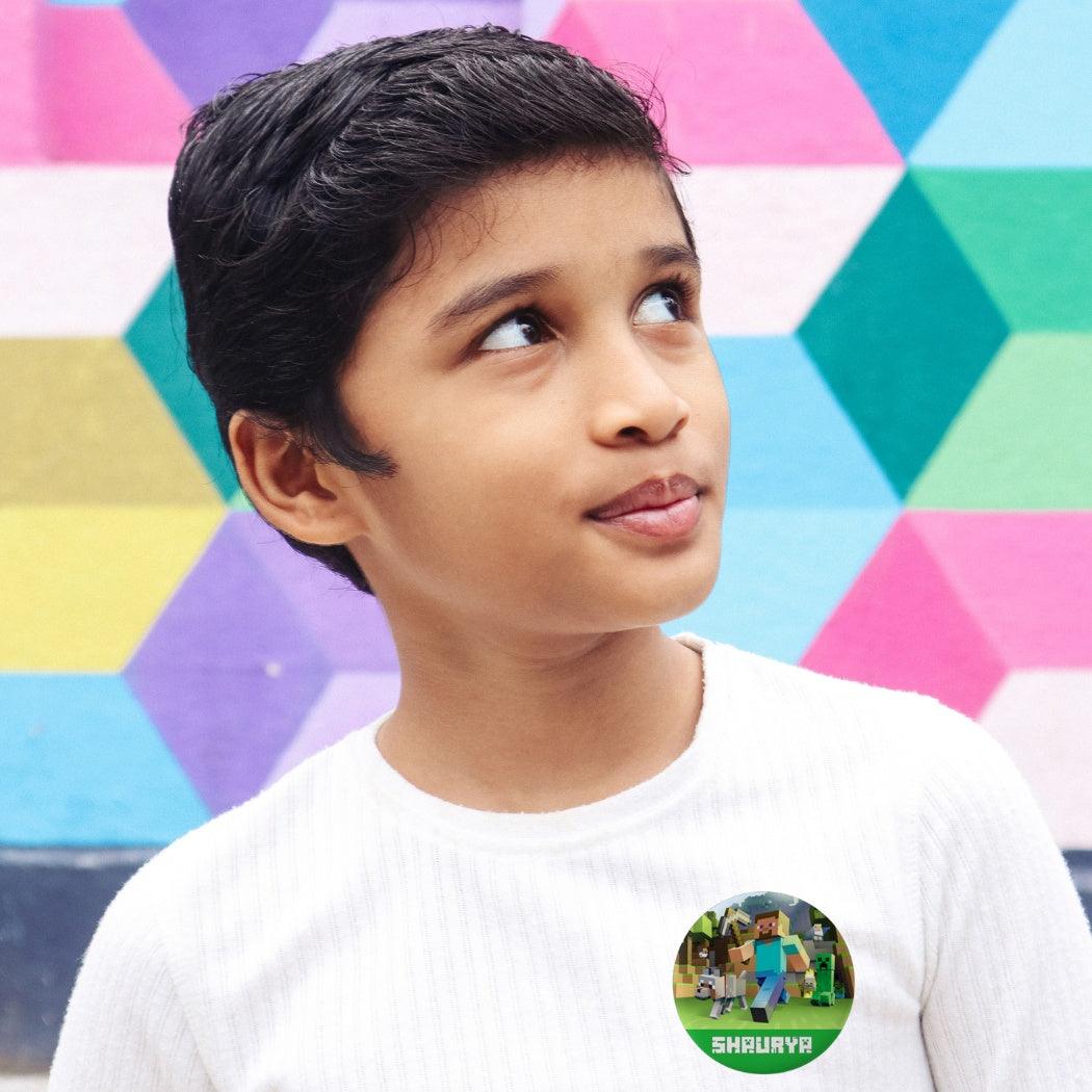 Minecraft theme Button Badges - Pack of 5 ACCESSORIES PRETTY UR PARTY