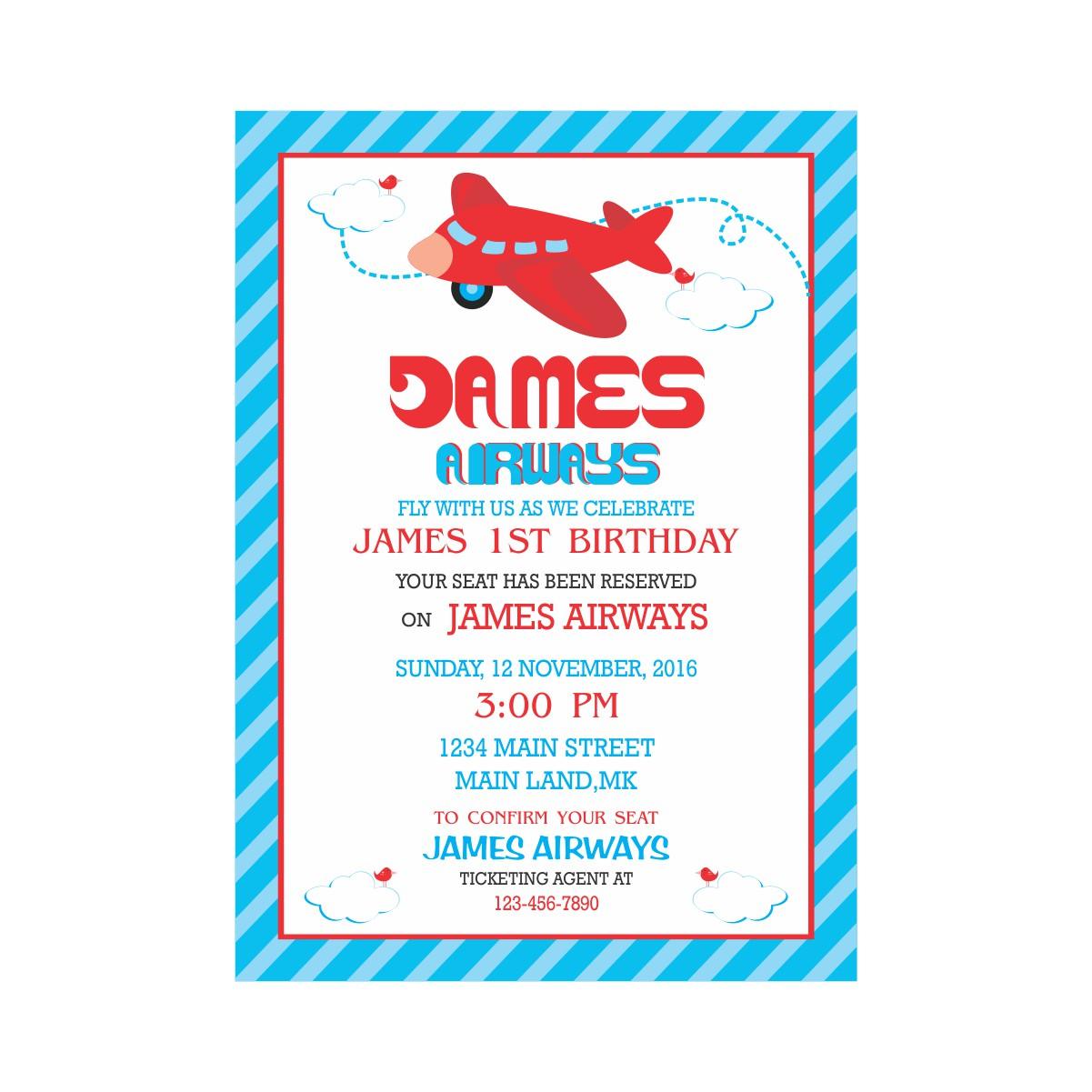 Airlines Invitations ALL PARTY SUPPLIES Pretty UR Party