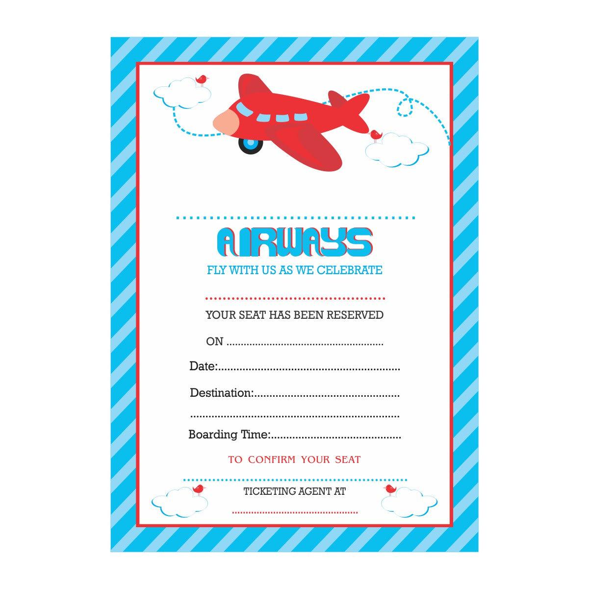 Airlines Invitations ALL PARTY SUPPLIES Pretty UR Party