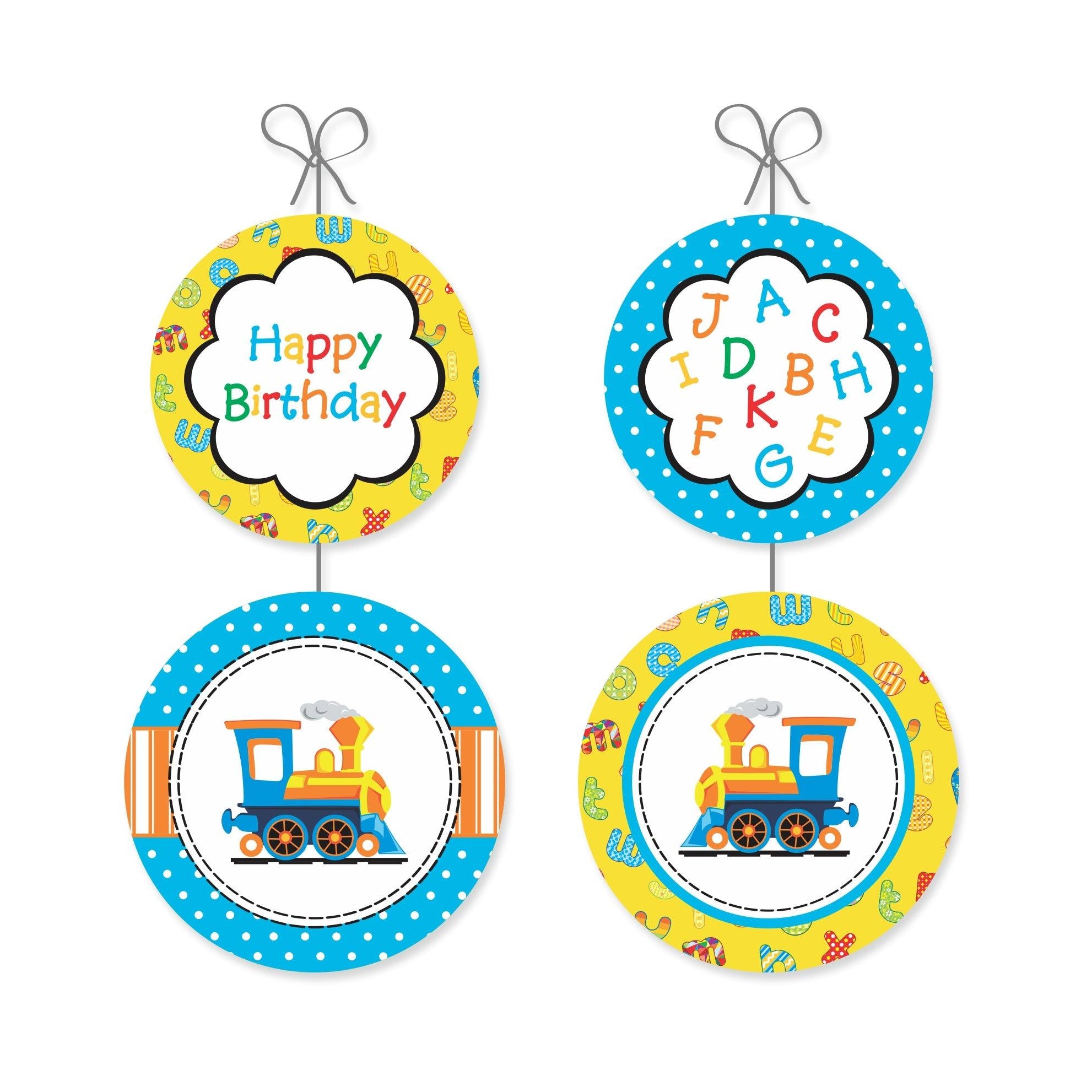 Alphabets and Train theme Danglers THEME PARTIES Pretty UR Party