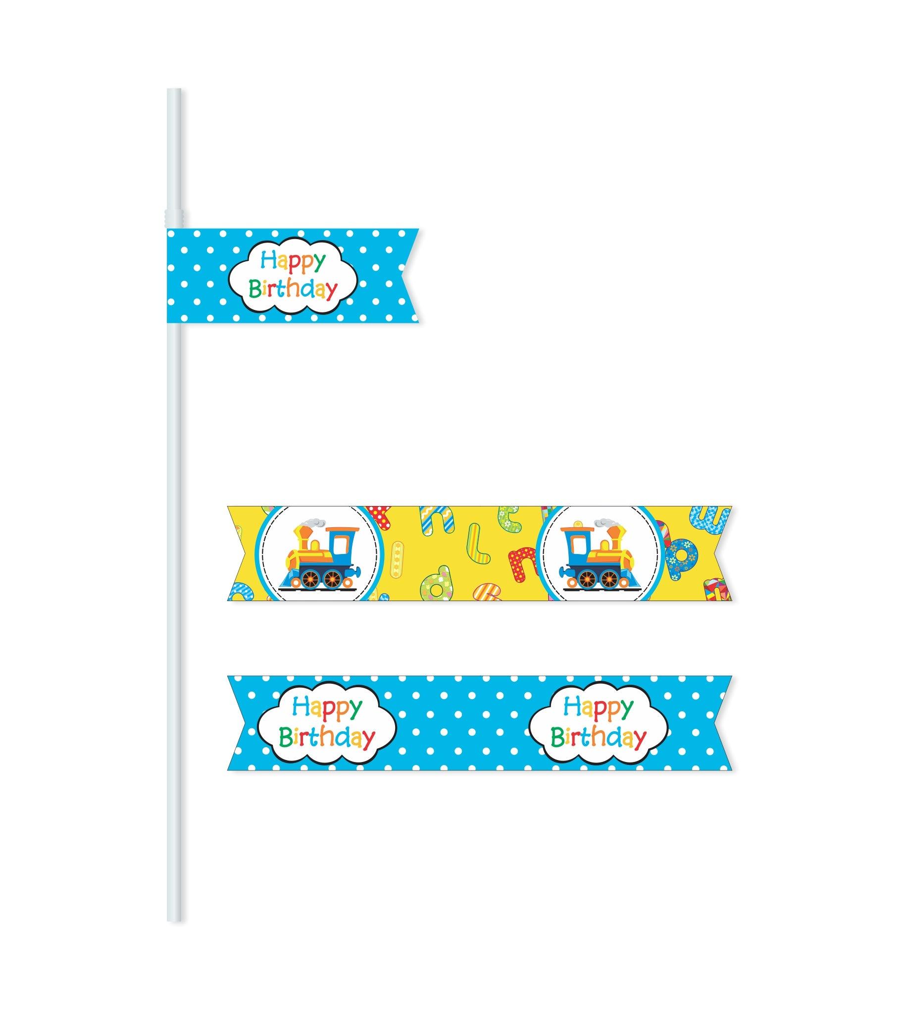 Alphabets and Train theme Drink Straws THEME PARTIES Pretty UR Party