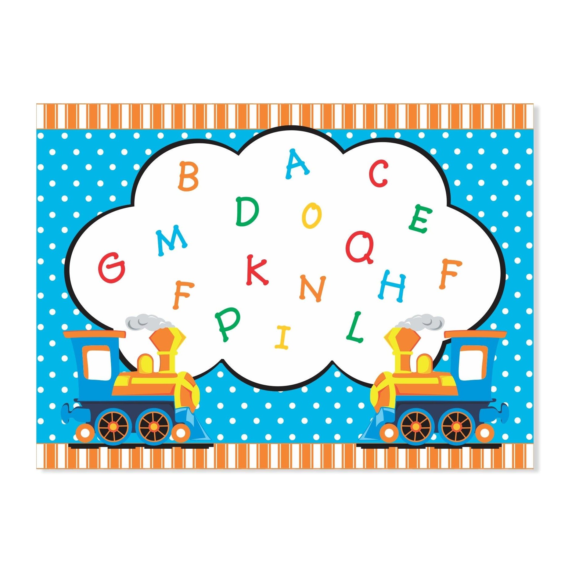 Alphabets and Train theme Table Mats THEME PARTIES Pretty UR Party