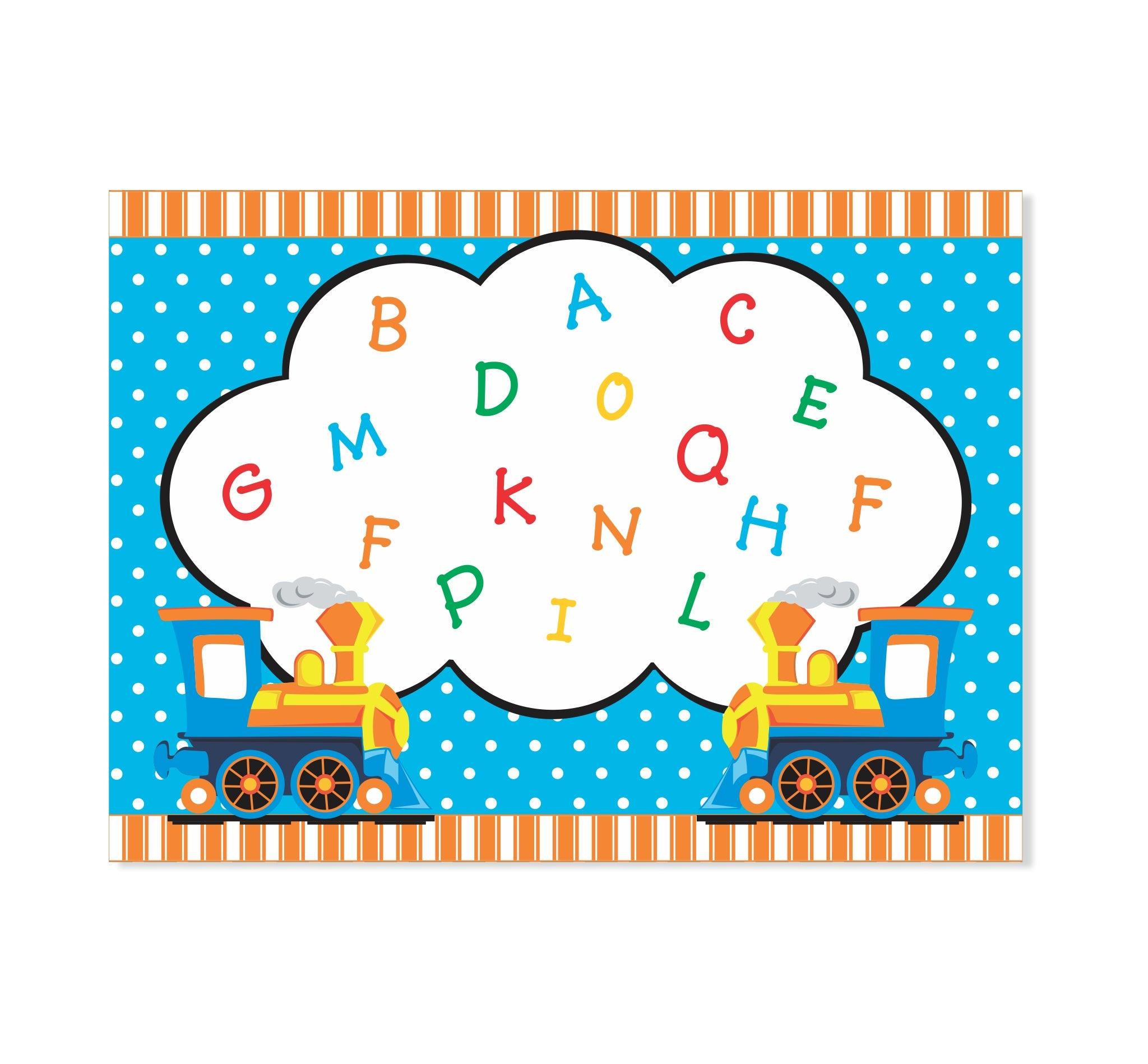 Alphabets and Train theme Table Mats THEME PARTIES Pretty UR Party