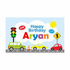 Colorful Cars Theme Backdrop PERSONALISED Pretty UR Party