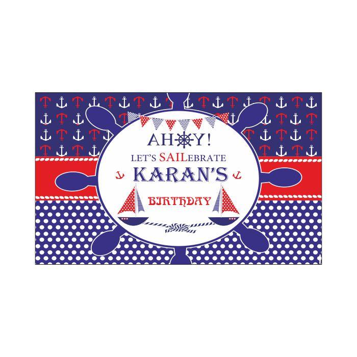 Nautical Theme Backdrop PERSONALISED Pretty UR Party