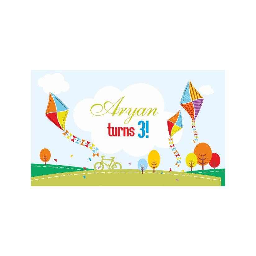 Kites Theme Backdrop PERSONALISED Pretty UR Party