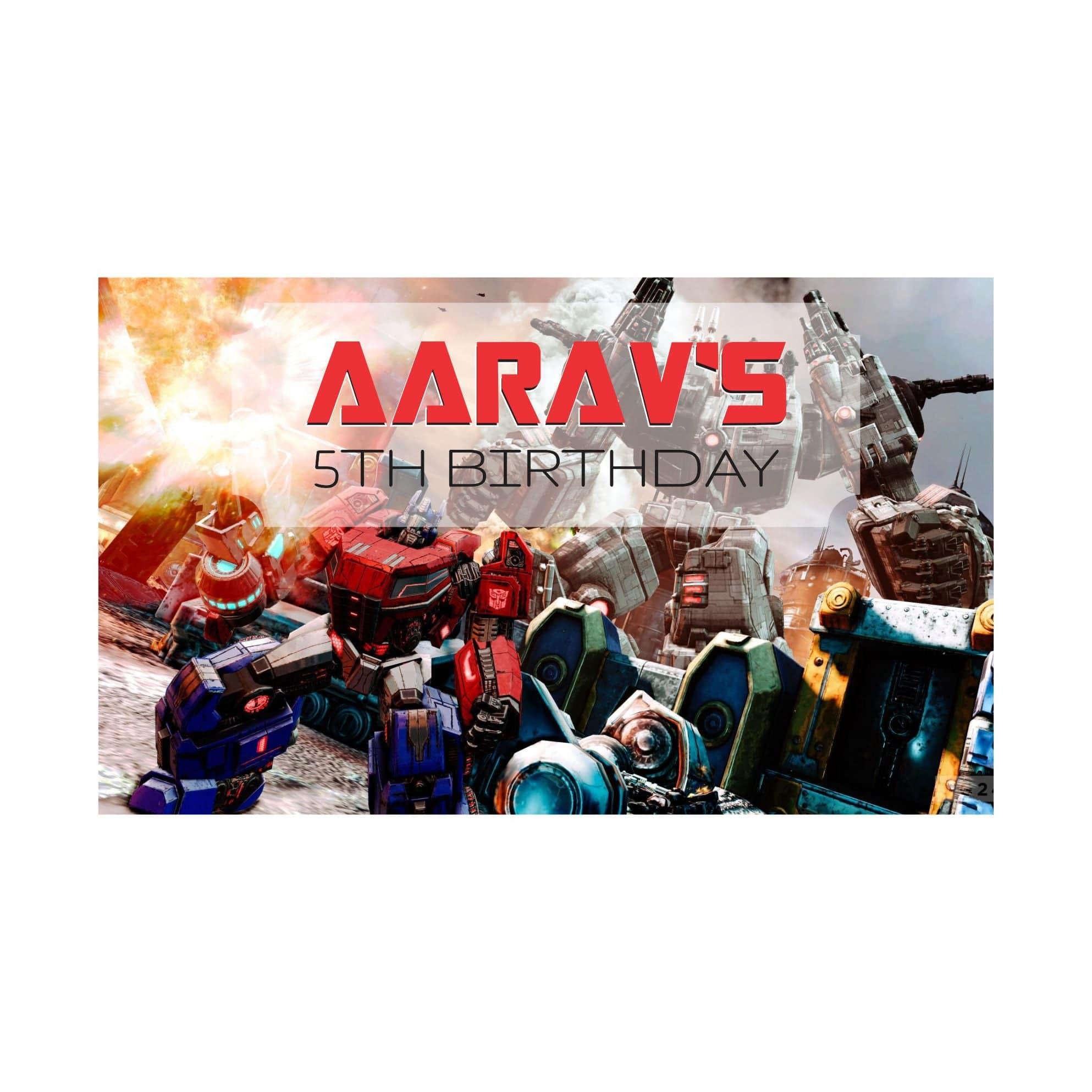 Transformers Theme Backdrop PERSONALISED Pretty UR Party