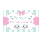 Elephant Birthday Theme Backdrop PERSONALISED Pretty UR Party