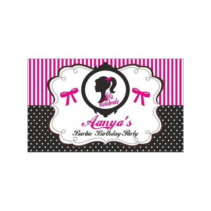 Barbie Theme Backdrop PERSONALISED Pretty UR Party