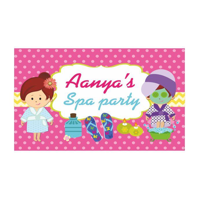 Spa Birthday Theme Backdrop PERSONALISED Pretty UR Party
