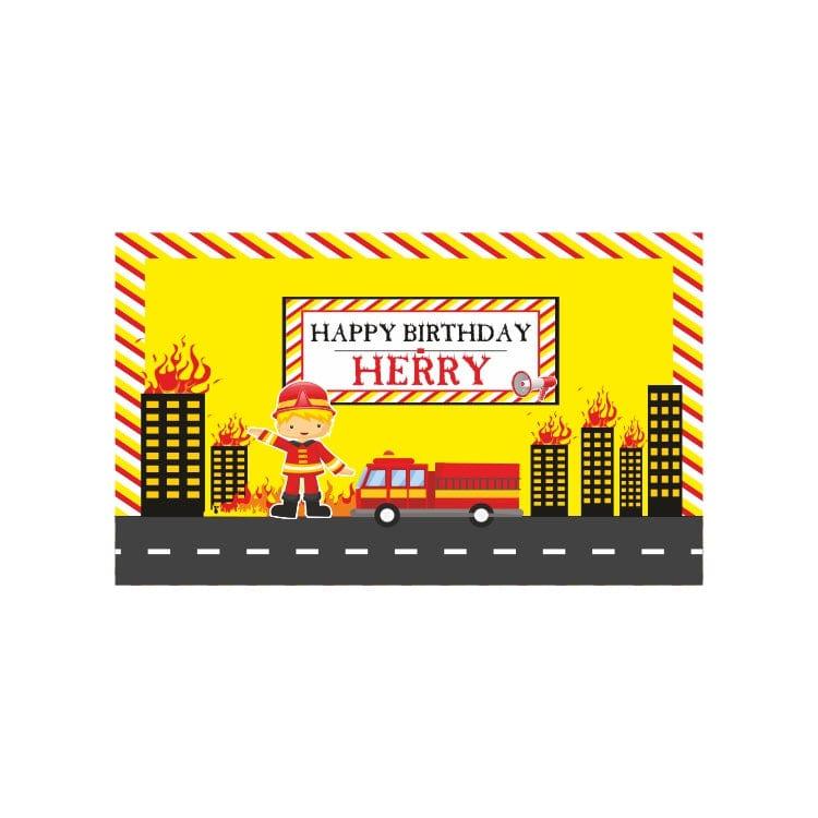 Firetruck Theme Backdrop THEME PARTIES Pretty UR Party