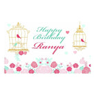 Mint and Pink Floral 1st Birthday Theme Backdrop PERSONALISED Pretty UR Party