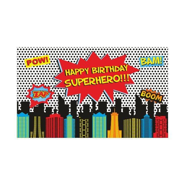 Super Hero Theme Backdrop PERSONALISED Pretty UR Party