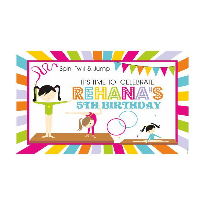 Gymnastics Theme Backdrop PERSONALISED Pretty UR Party