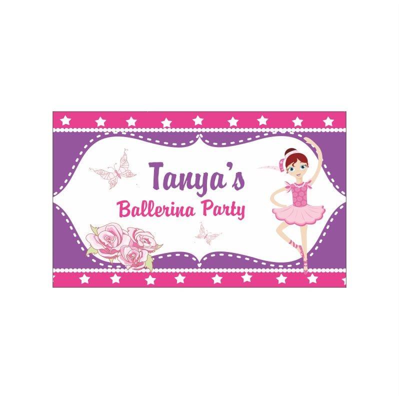Ballerina Theme Backdrop PERSONALISED Pretty UR Party