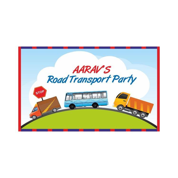 Transport Theme Backdrop PERSONALISED Pretty UR Party