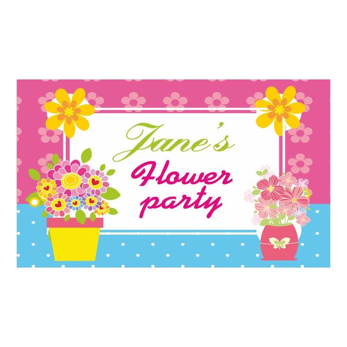 Flowers Theme Backdrop PERSONALISED Pretty UR Party