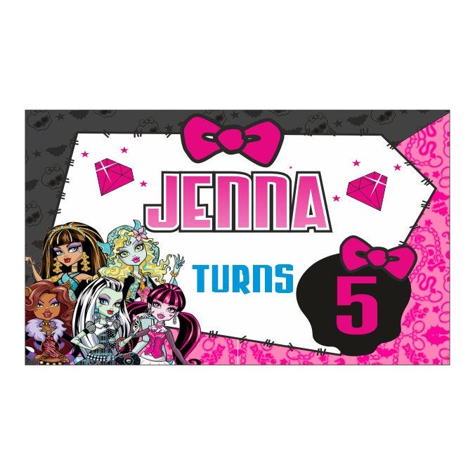 Monster High Theme Backdrop PERSONALISED Pretty UR Party