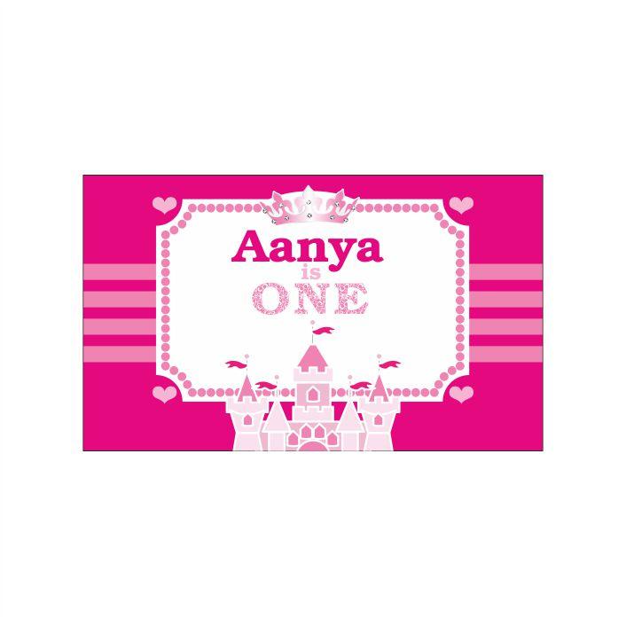 Princess 1st Birthday Theme Backdrop PERSONALISED Pretty UR Party