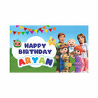 Cocomelon Theme Backdrop PERSONALISED Pretty UR Party
