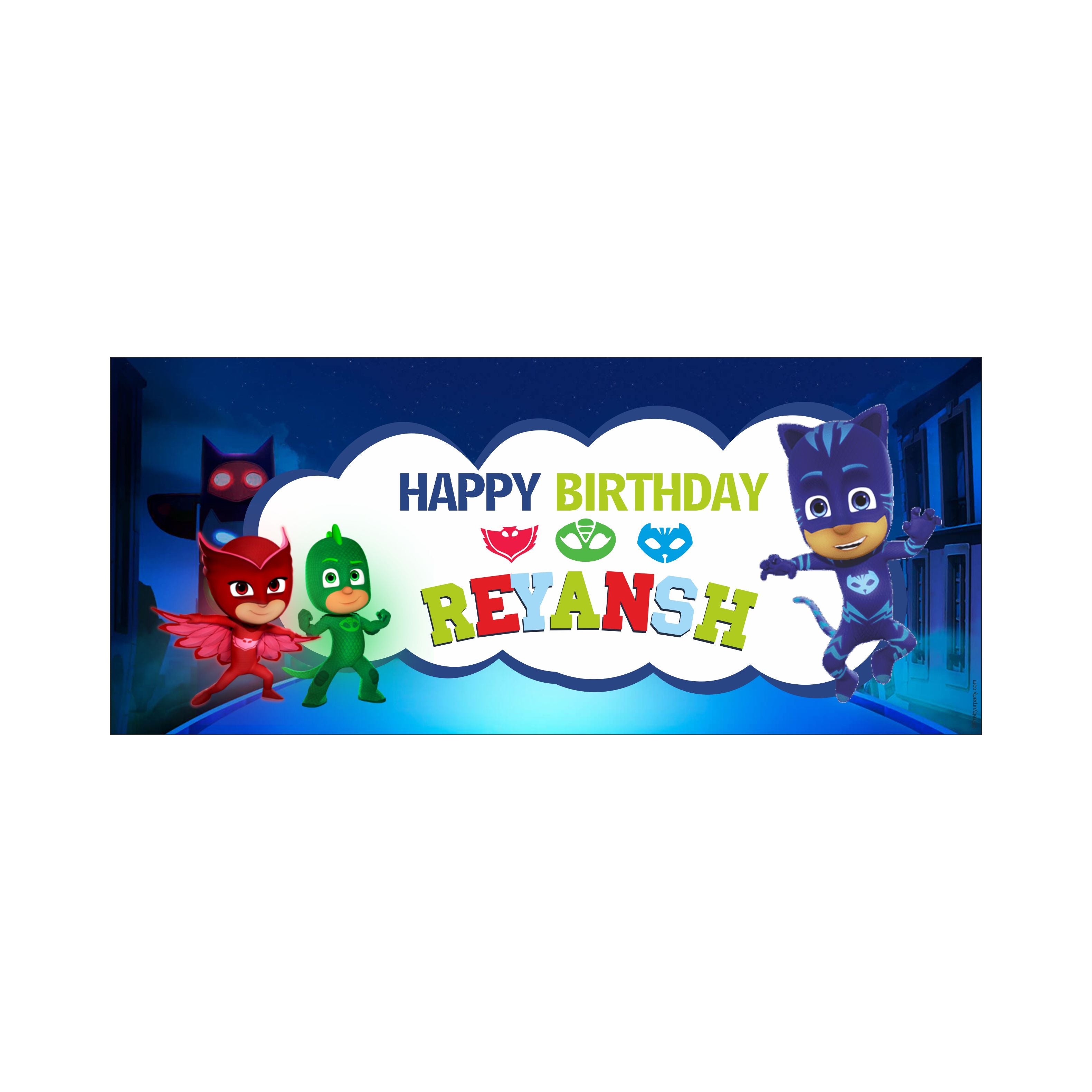 Personalized PJ Masks Theme Banner 30in ALL PARTY SUPPLIES Pretty UR Party