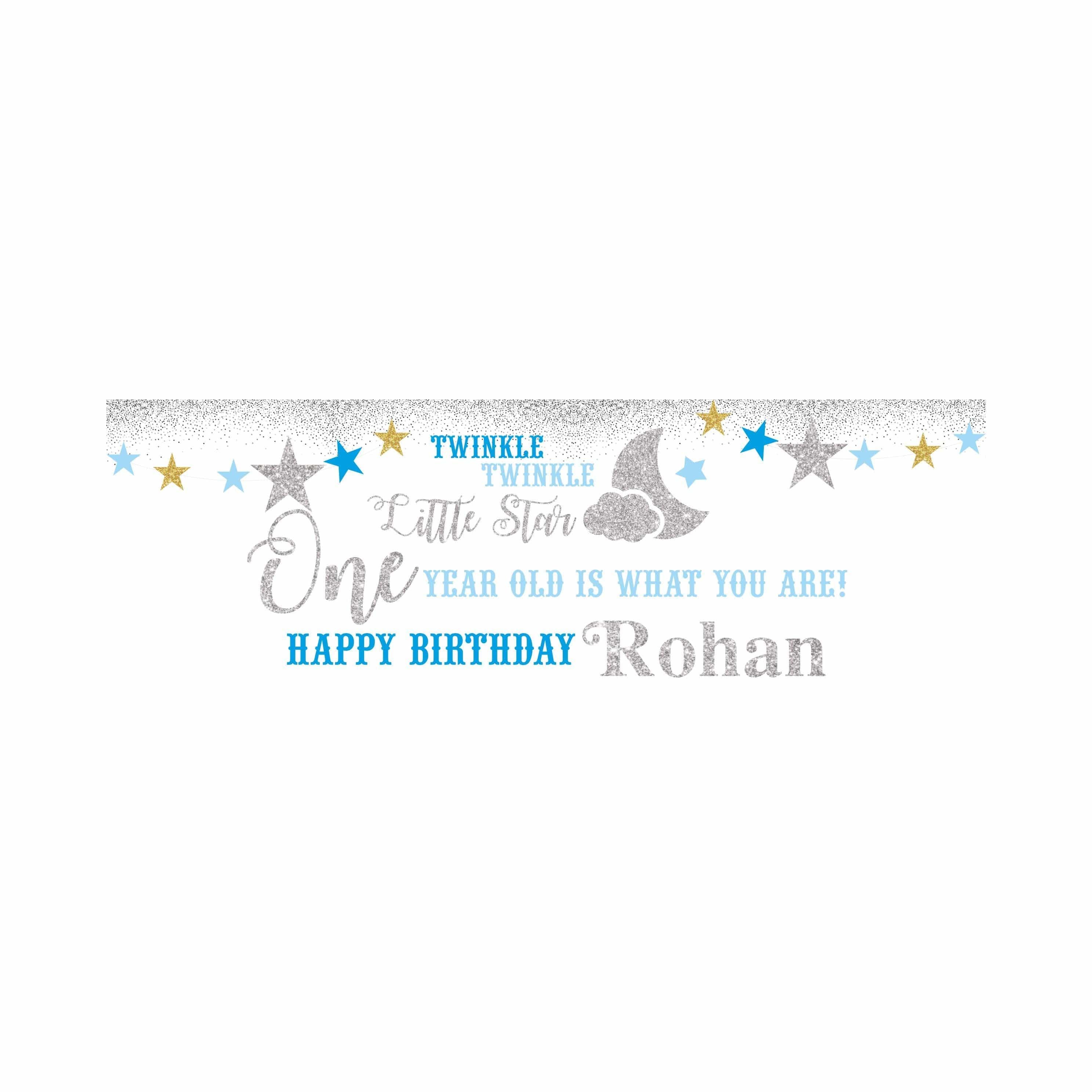 Personalized Twinkle Twinkle Little Star Boy Banner 30in ALL PARTY SUPPLIES Pretty UR Party