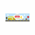 Personalized Wheels on The Bus Theme Banner 30in ALL PARTY SUPPLIES Pretty UR Party