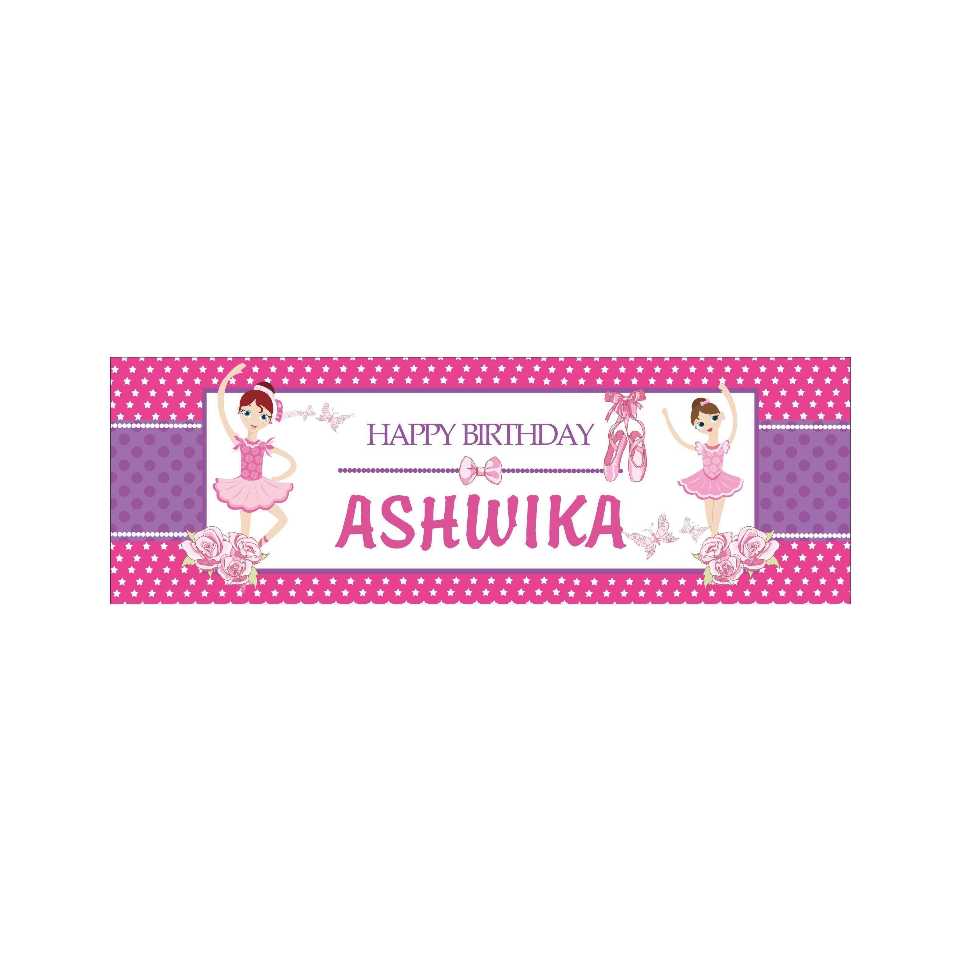 Personalized Ballerina Birthday Banner 30in ALL PARTY SUPPLIES Pretty UR Party