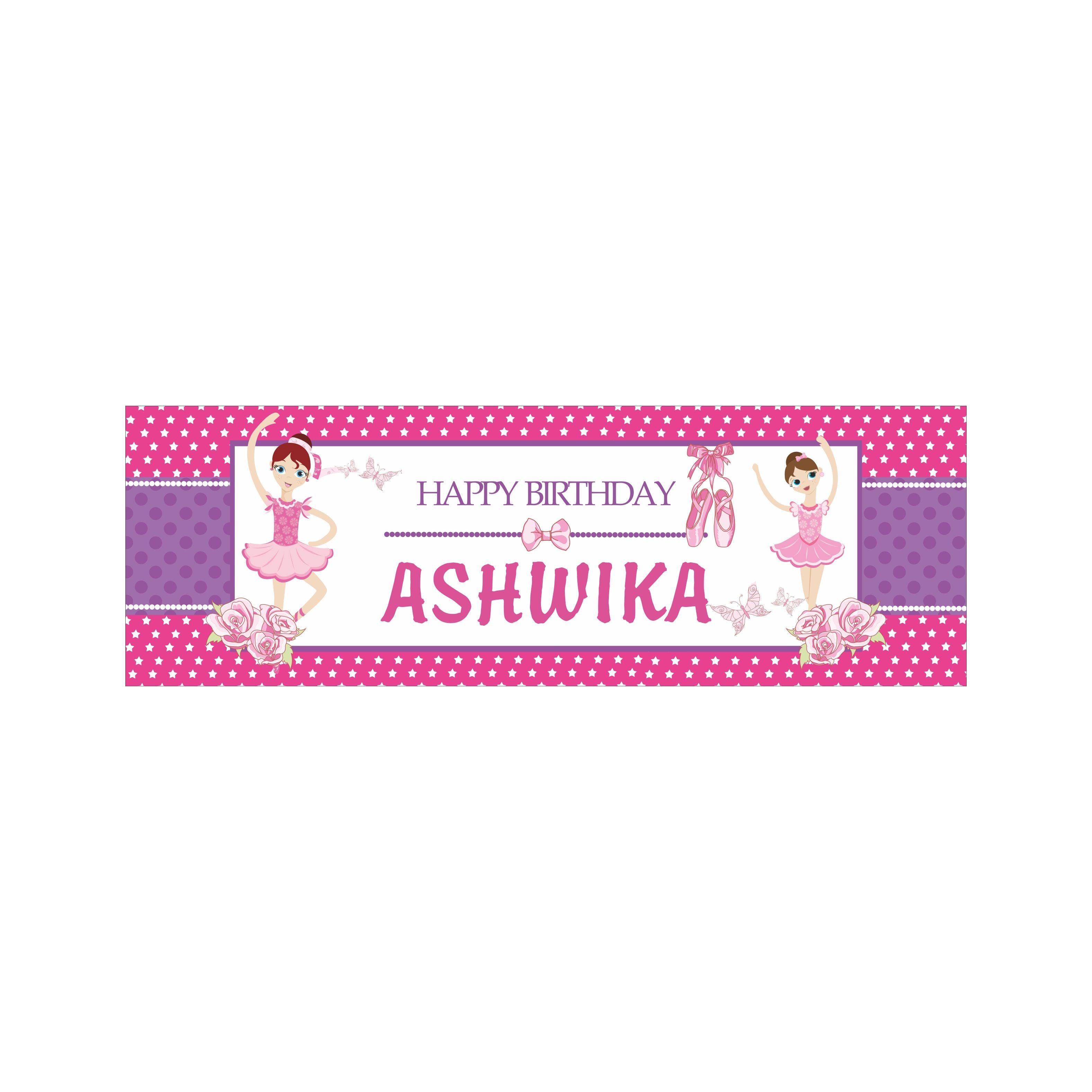 Personalized Ballerina Birthday Banner 30in ALL PARTY SUPPLIES Pretty UR Party