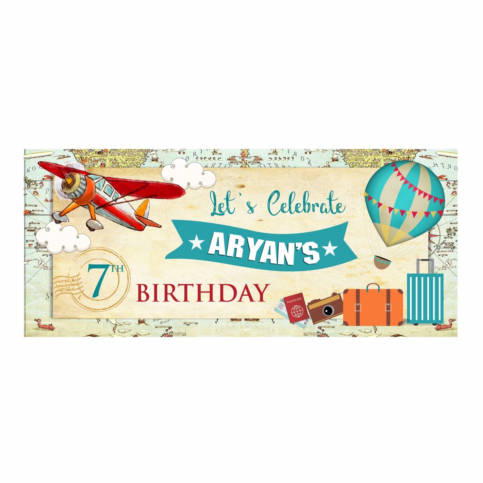Personalized Travel Theme Banner 30in ALL PARTY SUPPLIES Pretty UR Party