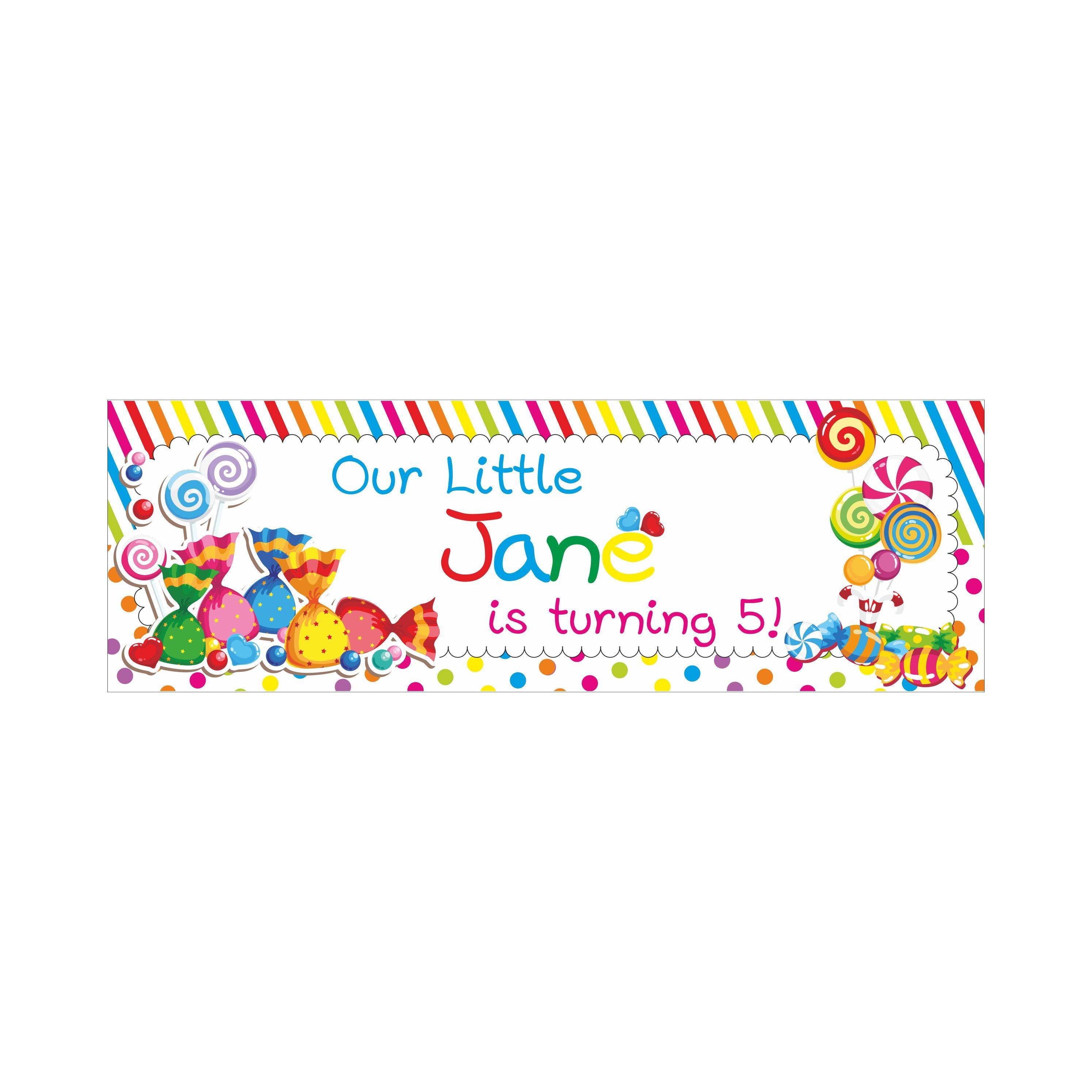 Personalized Candy Shoppe Birthday Banner 30in ALL PARTY SUPPLIES Pretty UR Party