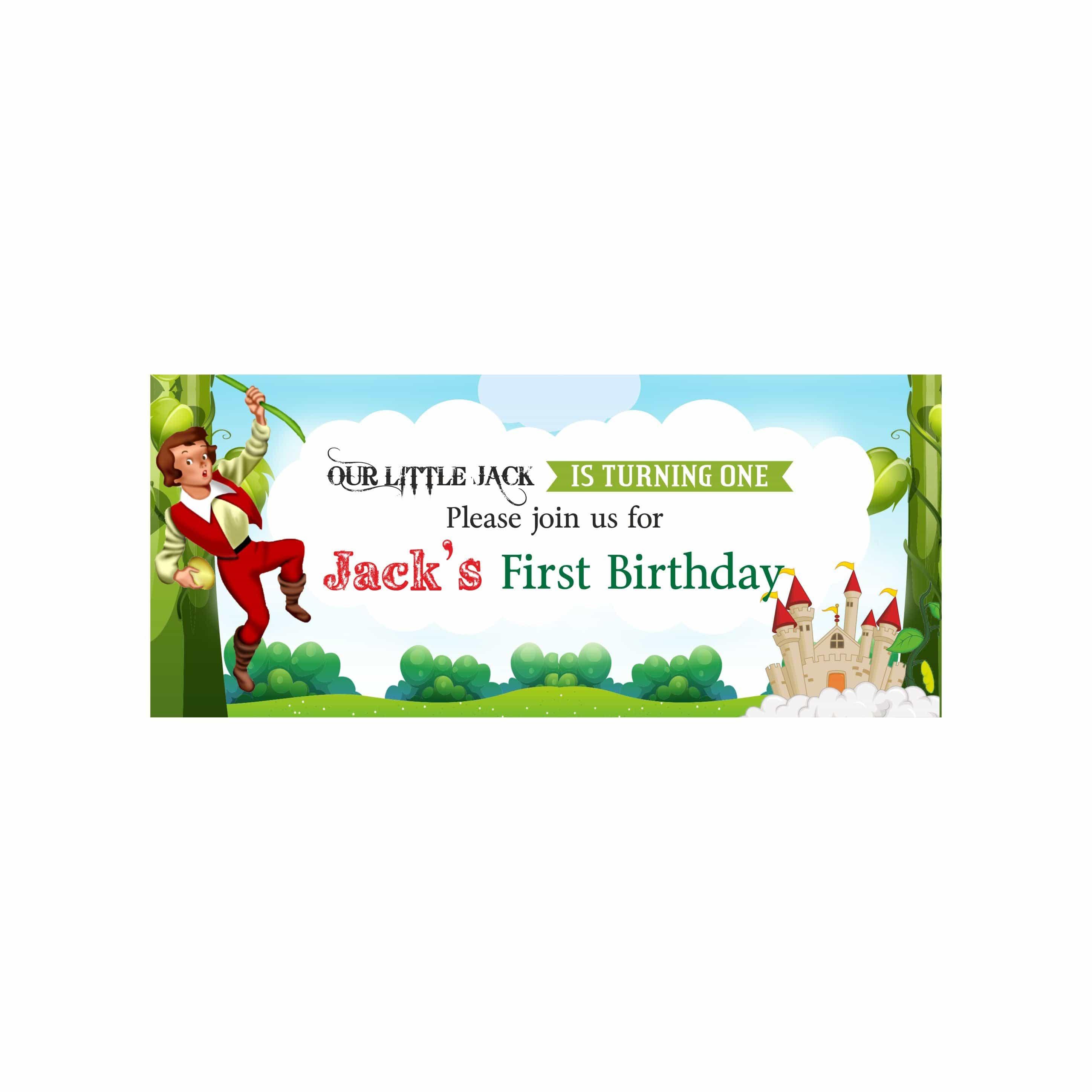 Personalized Jack & The Beanstalk Theme Banner 30in ALL PARTY SUPPLIES Pretty UR Party