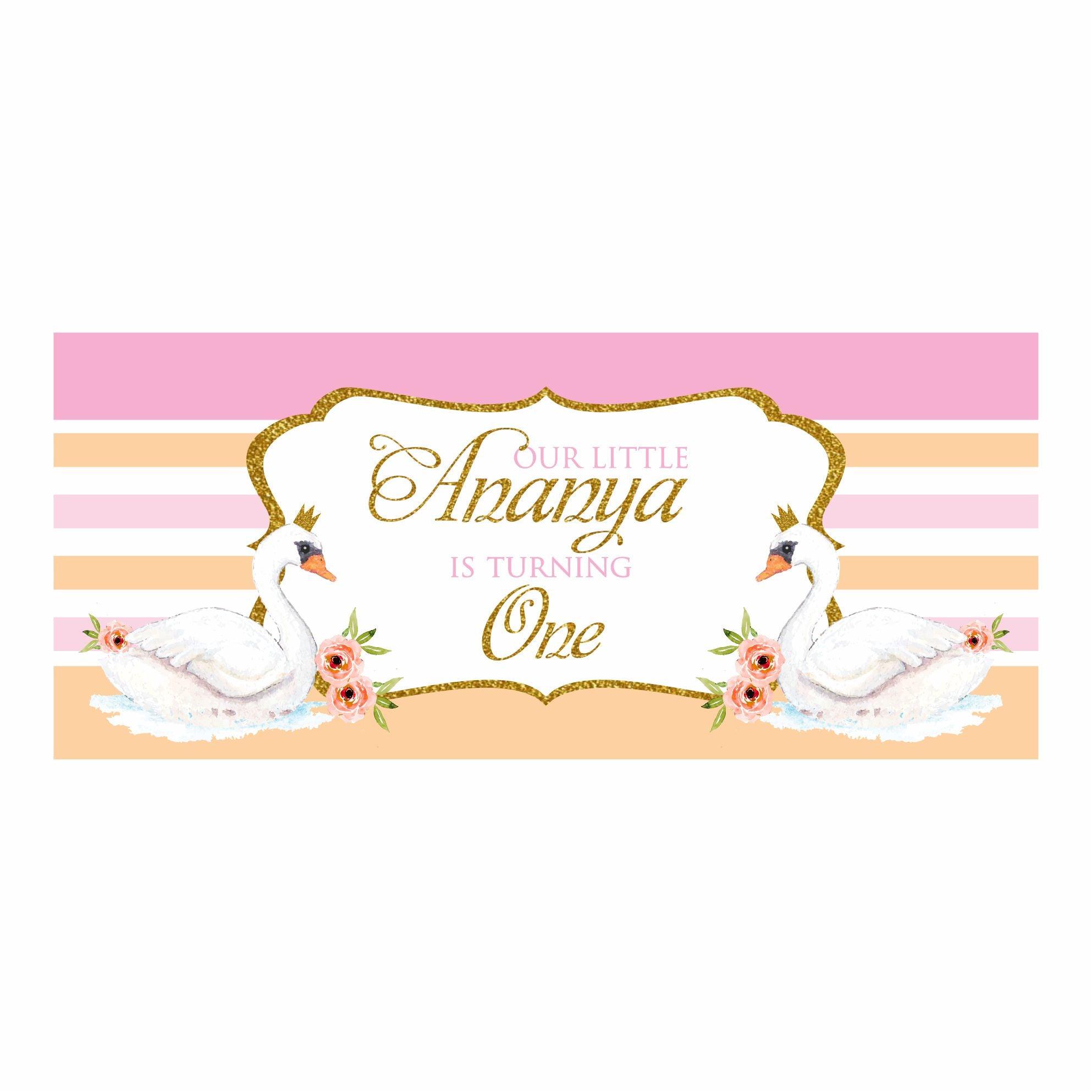 Personalized Swan Theme Banner 30in ALL PARTY SUPPLIES Pretty UR Party