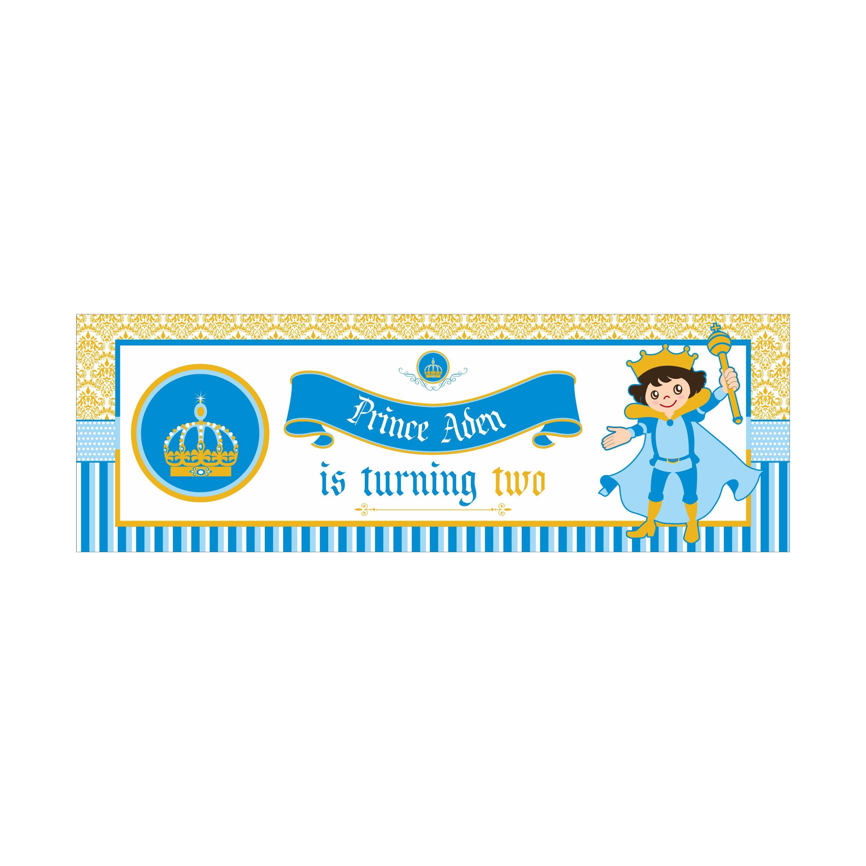 Personalized Prince Birthday Banner 30in ALL PARTY SUPPLIES Pretty UR Party