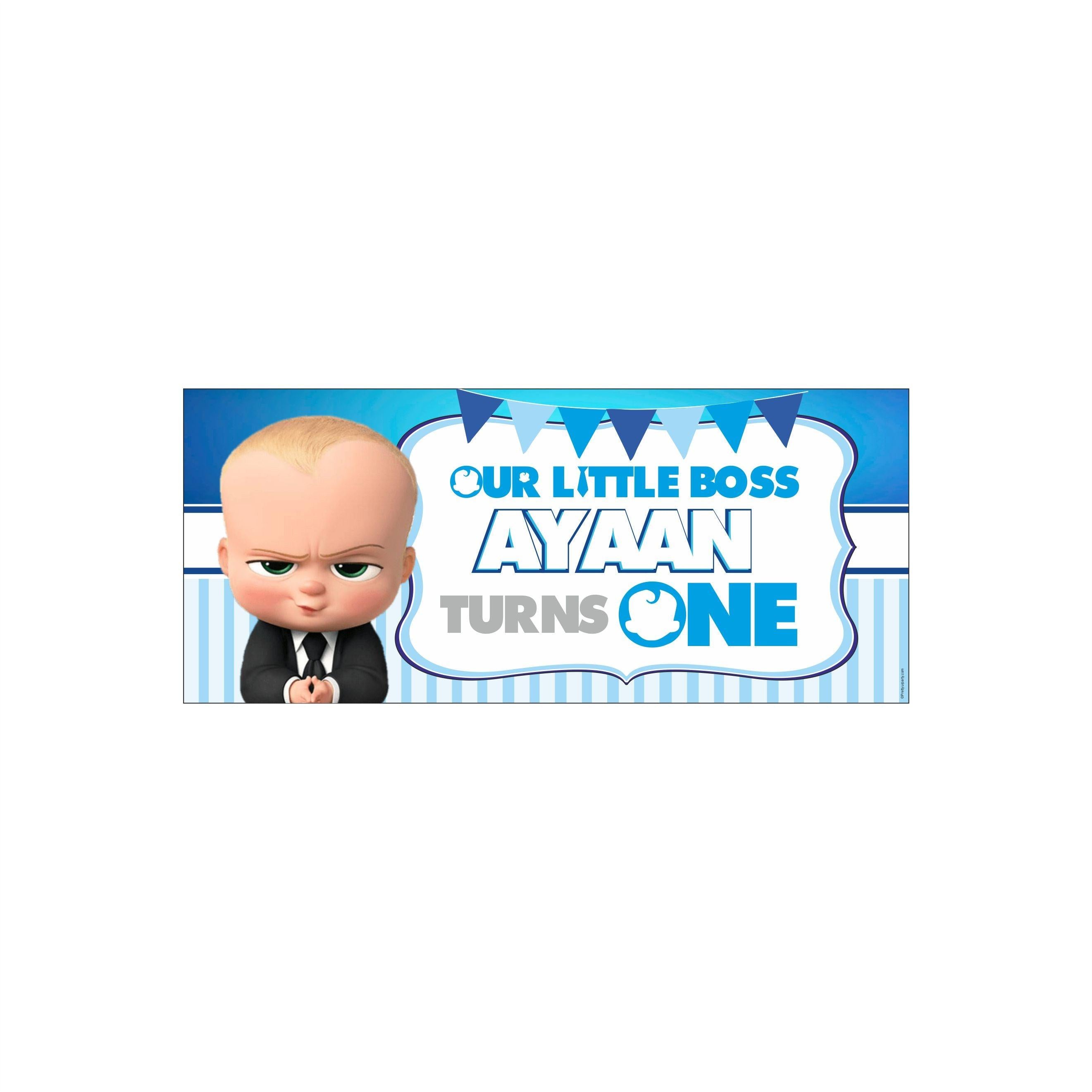 Personalized Boss Baby Theme Banner 30in ALL PARTY SUPPLIES Pretty UR Party