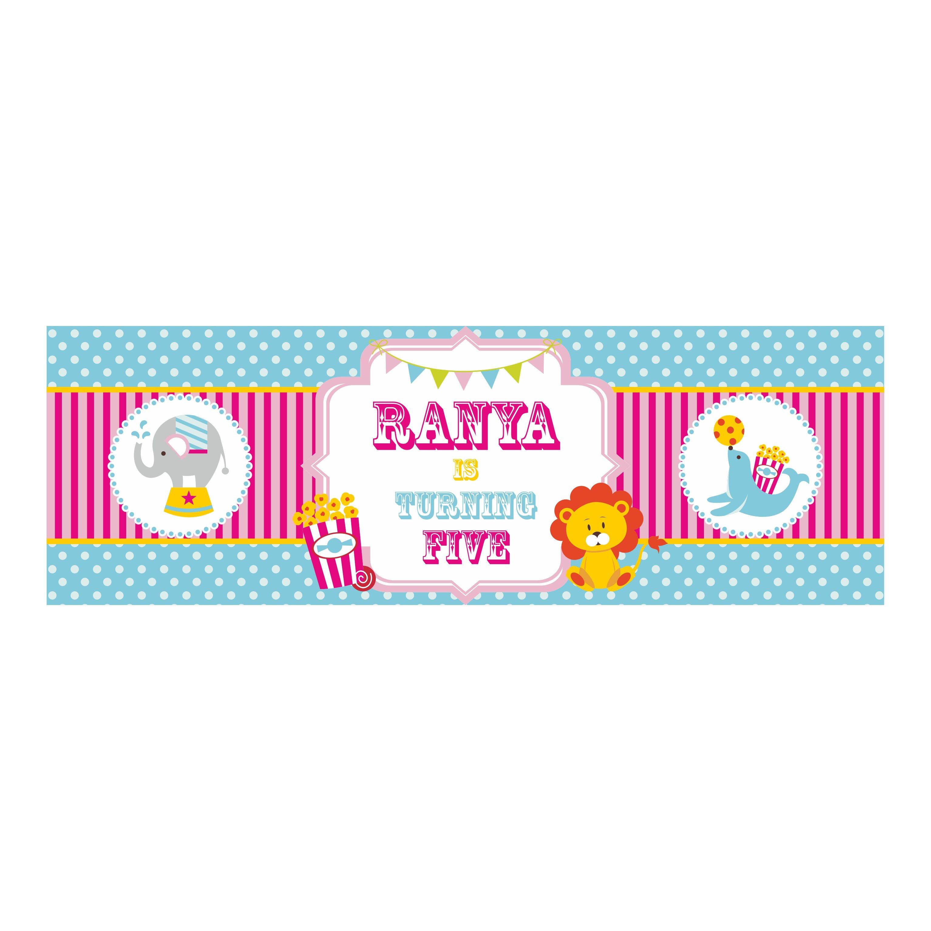 Personalized Girly Carnival Birthday Banner 30in ALL PARTY SUPPLIES Pretty UR Party