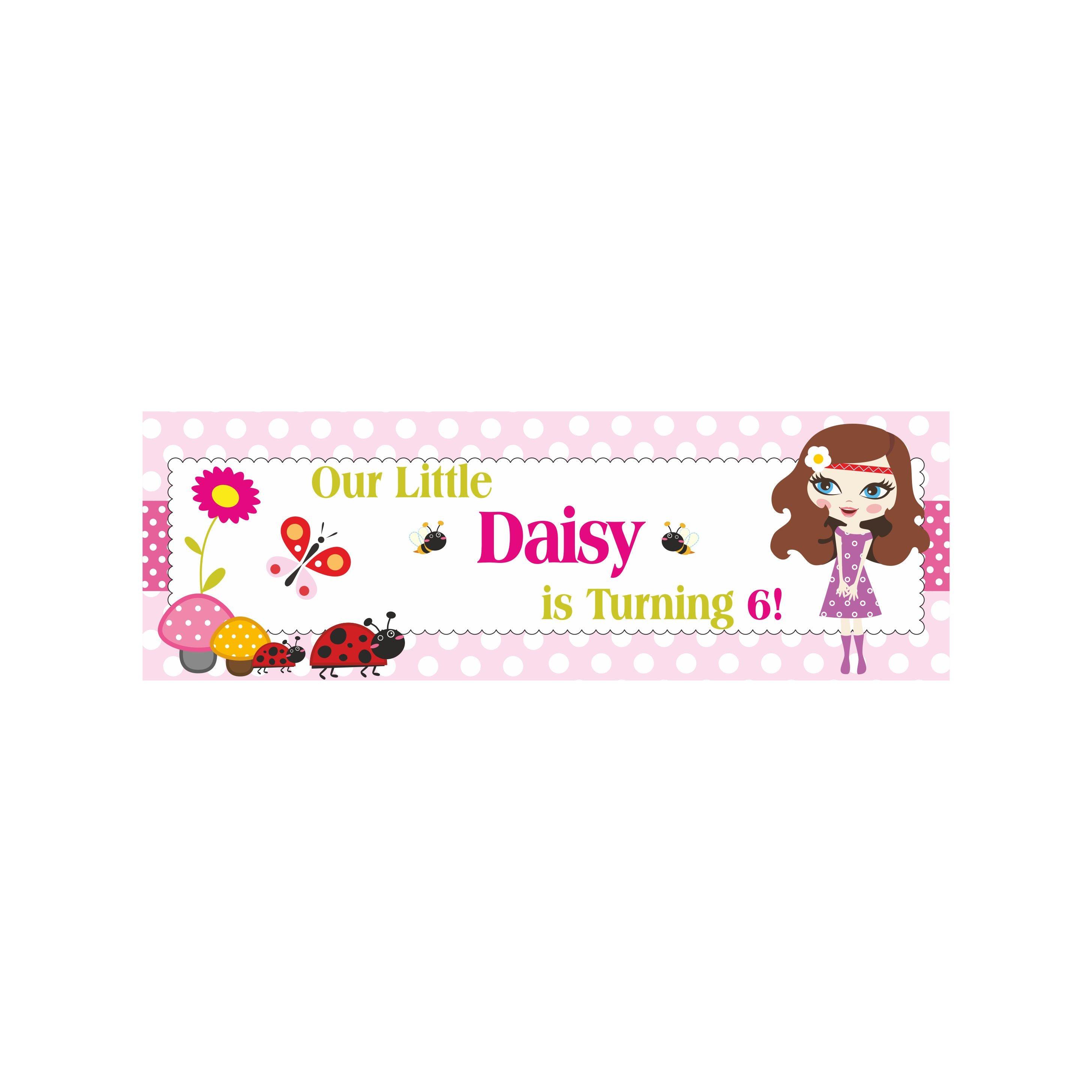 Personalized Little Miss Daisy Birthday Banner 30in ALL PARTY SUPPLIES Pretty UR Party