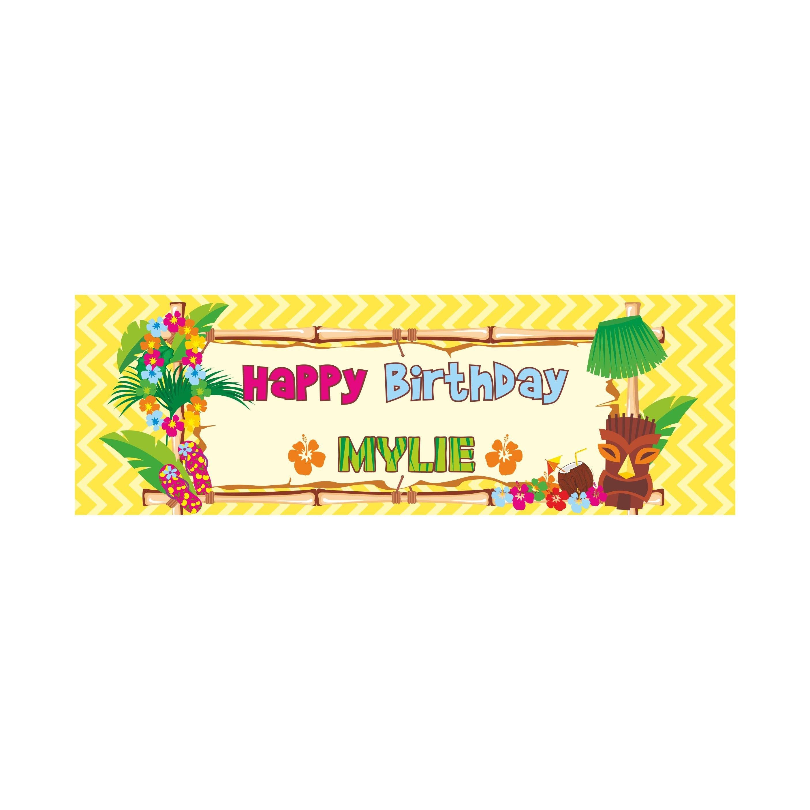 Personalized Hawaiin Birthday Banner 30in ALL PARTY SUPPLIES Pretty UR Party