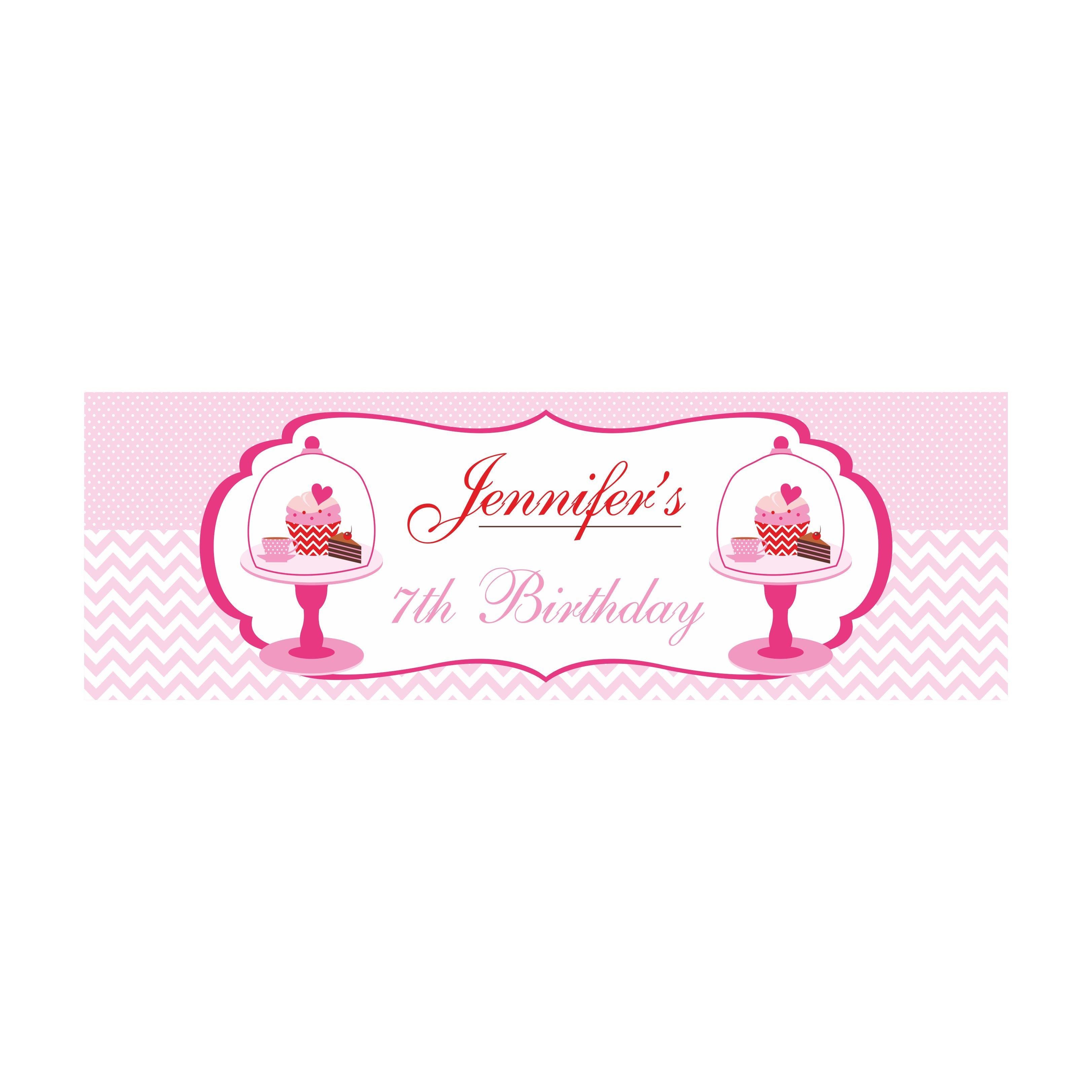 Personalized Cupcake Birthday Banner 30in ALL PARTY SUPPLIES Pretty UR Party