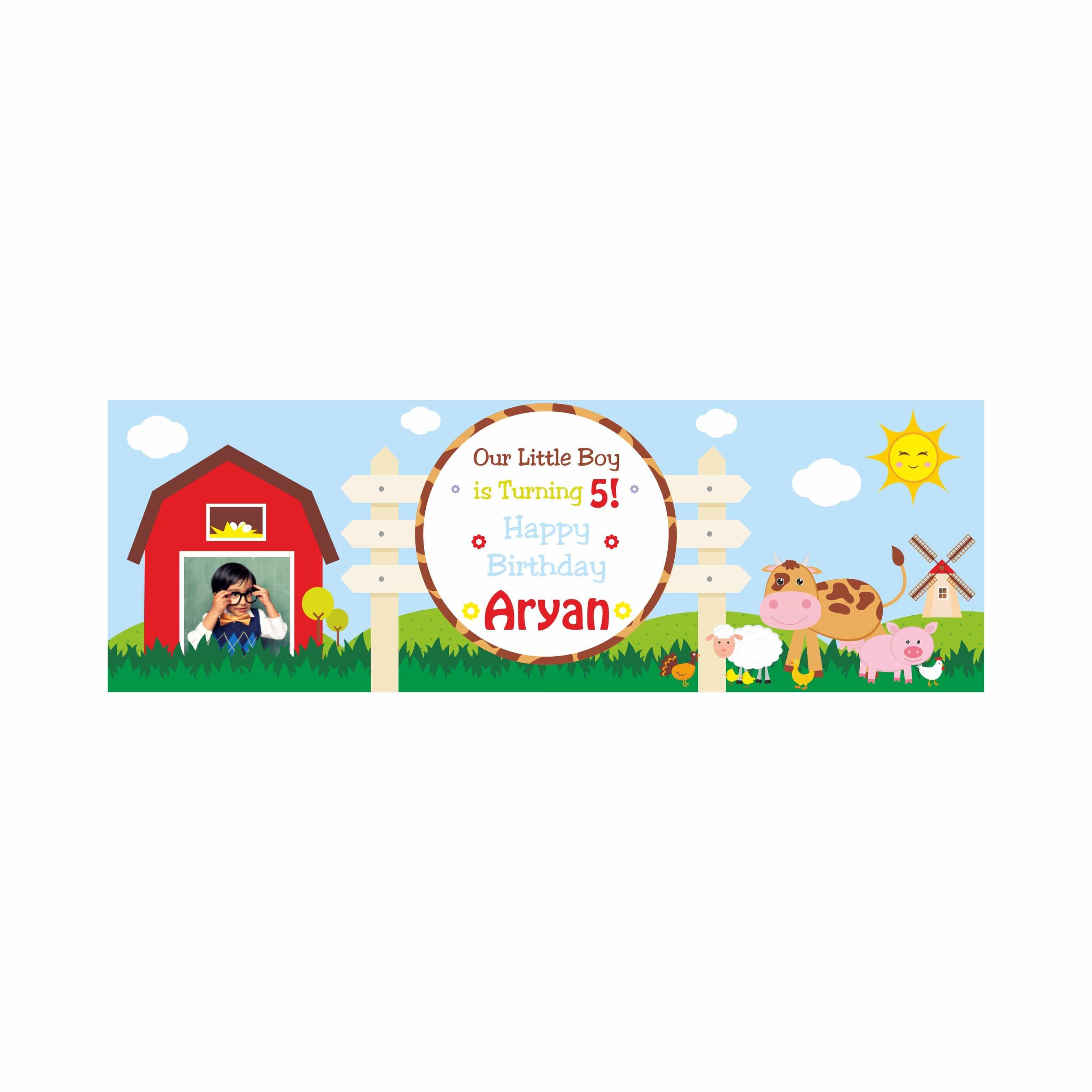 Personalized Farm Friends Birthday Banner 30in ALL PARTY SUPPLIES Pretty UR Party