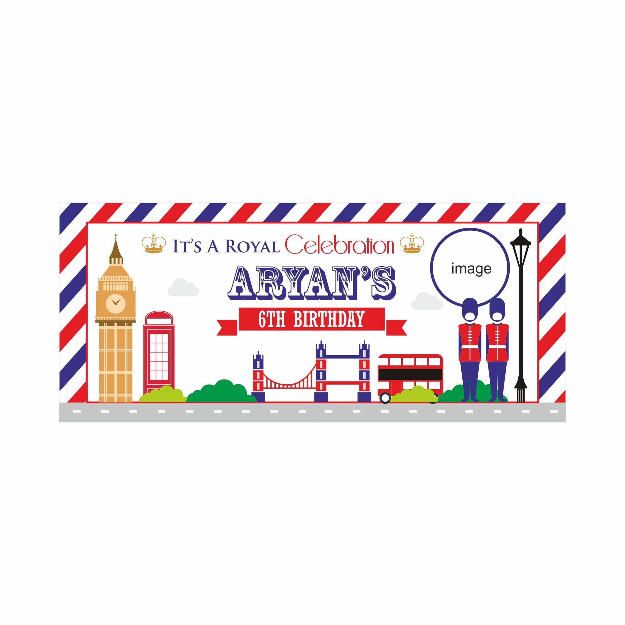 Personalized London Theme Banner 30in ALL PARTY SUPPLIES Pretty UR Party