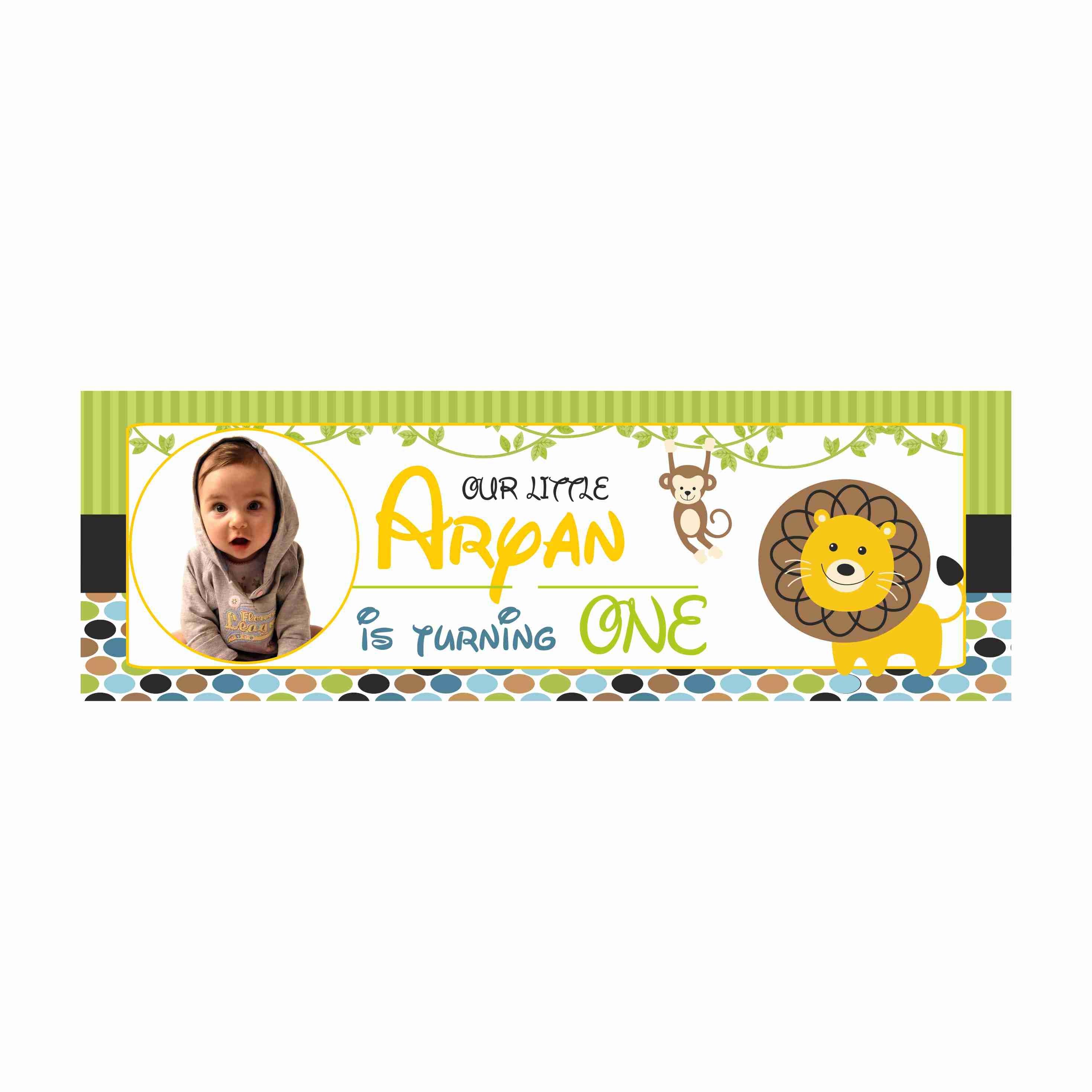 Personalized Safari Boy Birthday Banner 30in ALL PARTY SUPPLIES Pretty UR Party