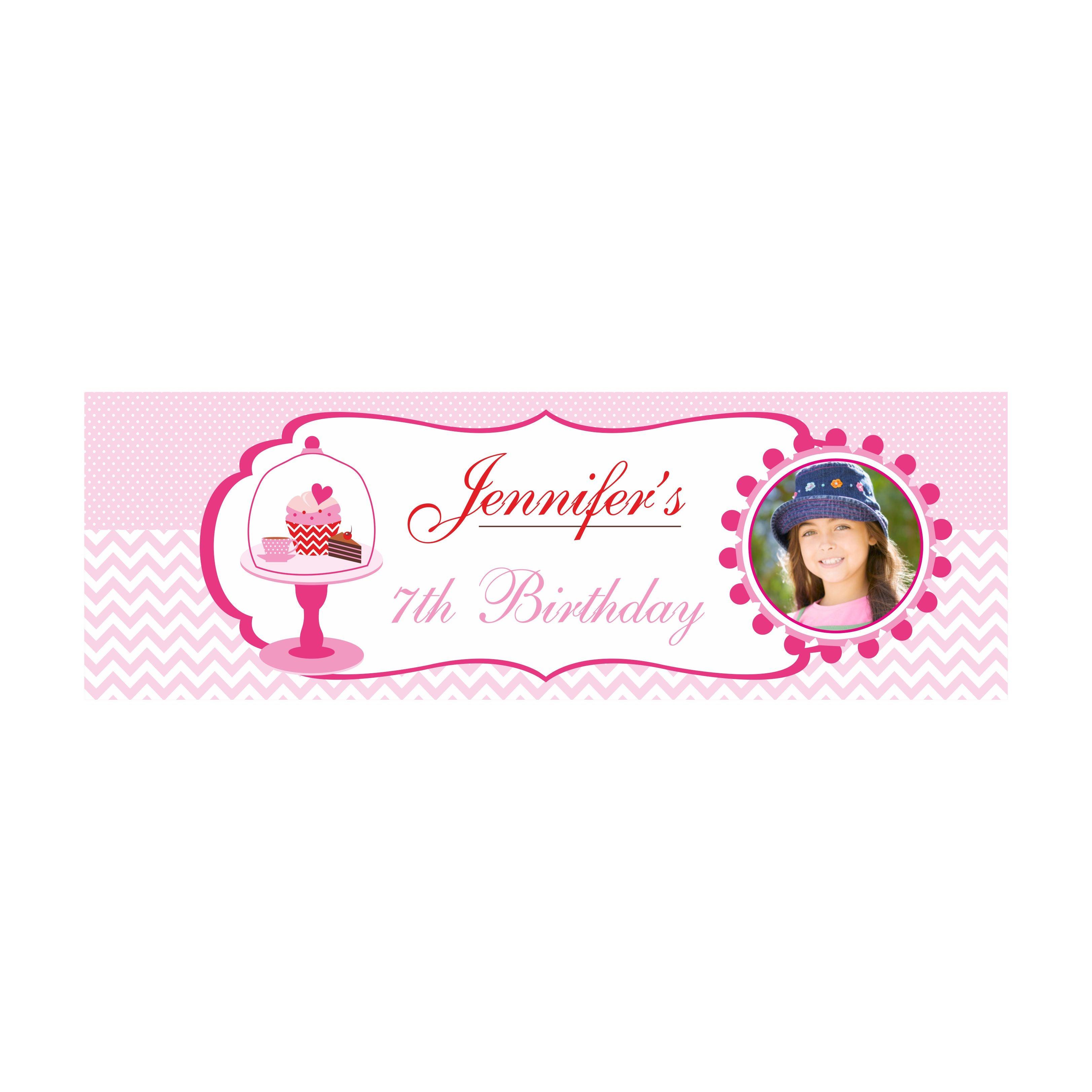 Personalized Cupcake Birthday Banner 30in ALL PARTY SUPPLIES Pretty UR Party